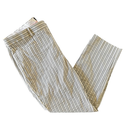 Banana Republic Gray and White Striped Cropped Pants - Picture 1 of 14